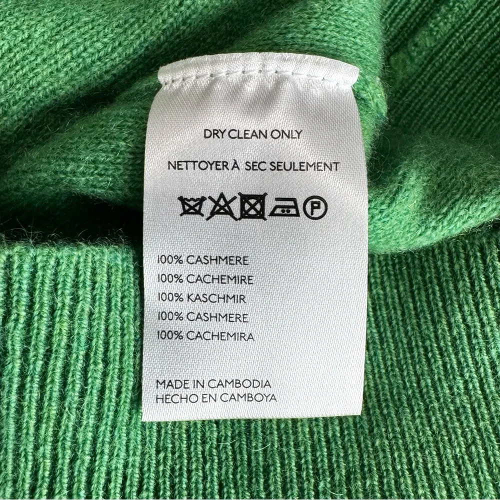 Anthropologie Pilcro The Alani Cashmere Crop crewneck Sweater "MILAN" Green SzL - Picture 3 of 9